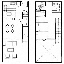Floor plan for 1 bed, 1 bath, 720 sqft