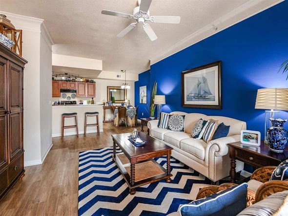 Rockledge apartment for rent - Fountain Villas Living and Kitchen