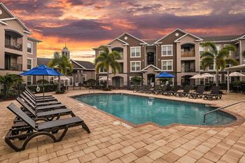 Central courtyard with resort-style swimming pool