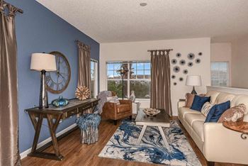 Wood plank inspired flooring in select apartments