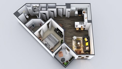 Floor plan for 2 beds, 2 baths, 1015 sqft