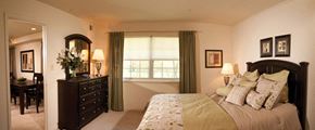 Essex apartment for rent - a bedroom with a bed and a dresser and a window