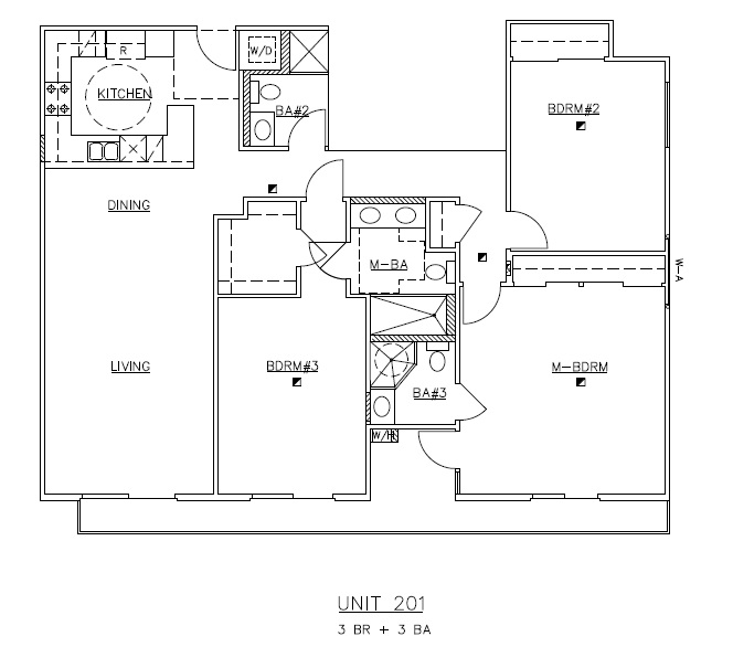Floor plan for 3 beds, 3 baths, 1595 sqft