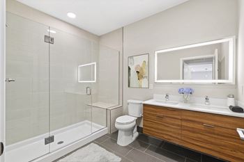 Spa-like bathrooms w/led mirrors
