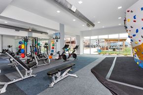 Lakewood apartment for rent - Westwood Green Apartments Fitness Center with rock climbing wall