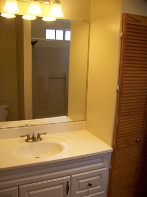 Santa Barbara apartment for rent - A bathroom with a sink and mirror.