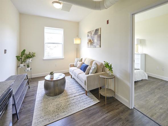 Portland apartment for rent - a living room with a couch and a table