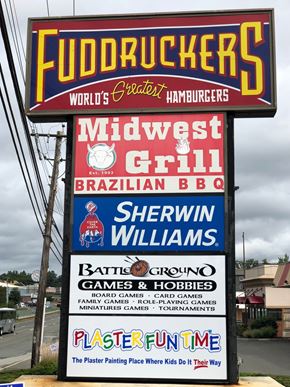 Saugus apartment for rent - a sign for the wildest grill in the city of shelburne