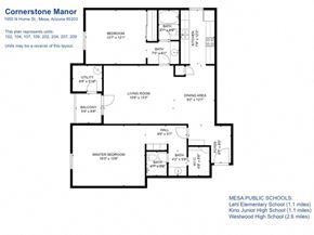Mesa apartment for rent - the plan of the residence shows the floor plans of the units