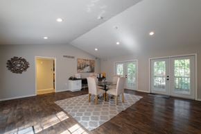 Hudson apartment for rent - A dining room with a table set for four.