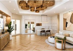 Jensen Beach apartment for rent - A modern living room with a wooden floor and white walls.