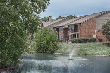 Fountains in lake