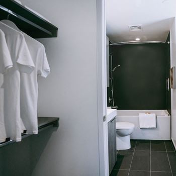 Walk-in closets with built-in organizers