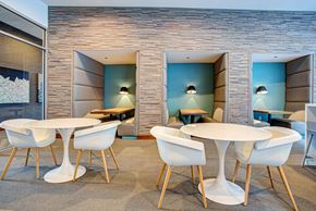 Chicago apartment for rent - Cyber lounge with work cubicles and additional table & chairs at Eleven40, Chicago, Illinois