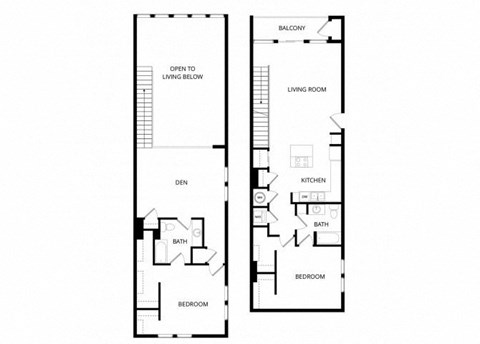 Floor plan for 2 beds, 2 baths, 1901 sqft