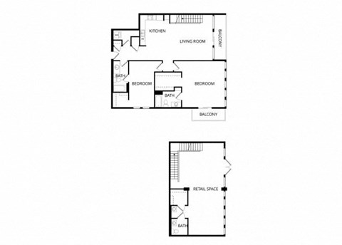 Floor plan for 2 beds, 2.5 baths, 2498 sqft