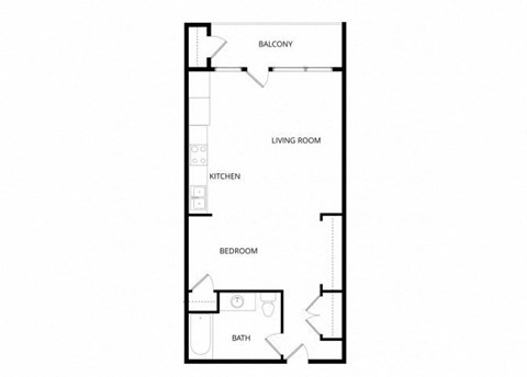 Floor plan for studio, 1 bath, 760 sqft