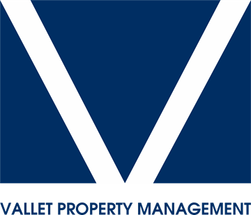 Houston house for rent - A blue and white image with the words "VALLET PROPERTY MANAGEMENT" written on it.