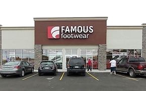 Fargo apartment for rent - the front of a famous footwear store with cars parked in front