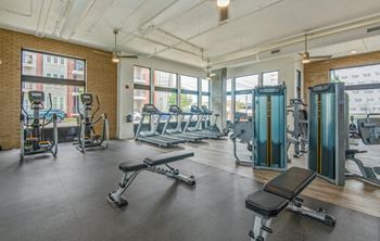 24-Hour athletic club with cardio and free weight equipment