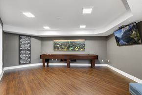 Novi apartment for rent - a room with a pool table and a painting on the wall