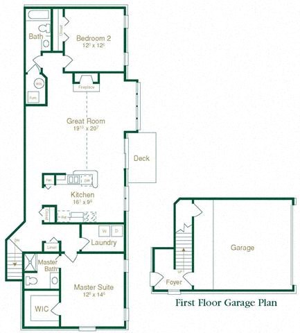 Floor plan for 2 beds, 2 baths, 1498 sqft