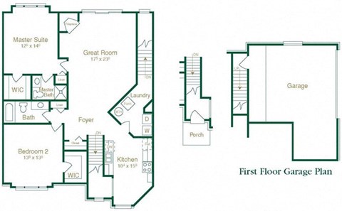 Floor plan for 2 beds, 2 baths, 1476 sqft