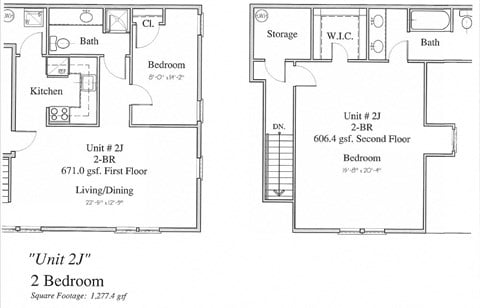 Floor plan for 2 beds, 2 baths, 1494 sqft