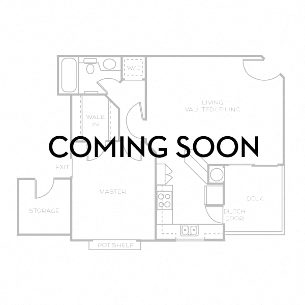 Floor plan for 1 bed, 1 bath, 700 sqft