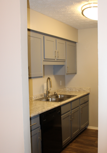 Prattville apartment for rent - A kitchen with a sink and cabinets.
