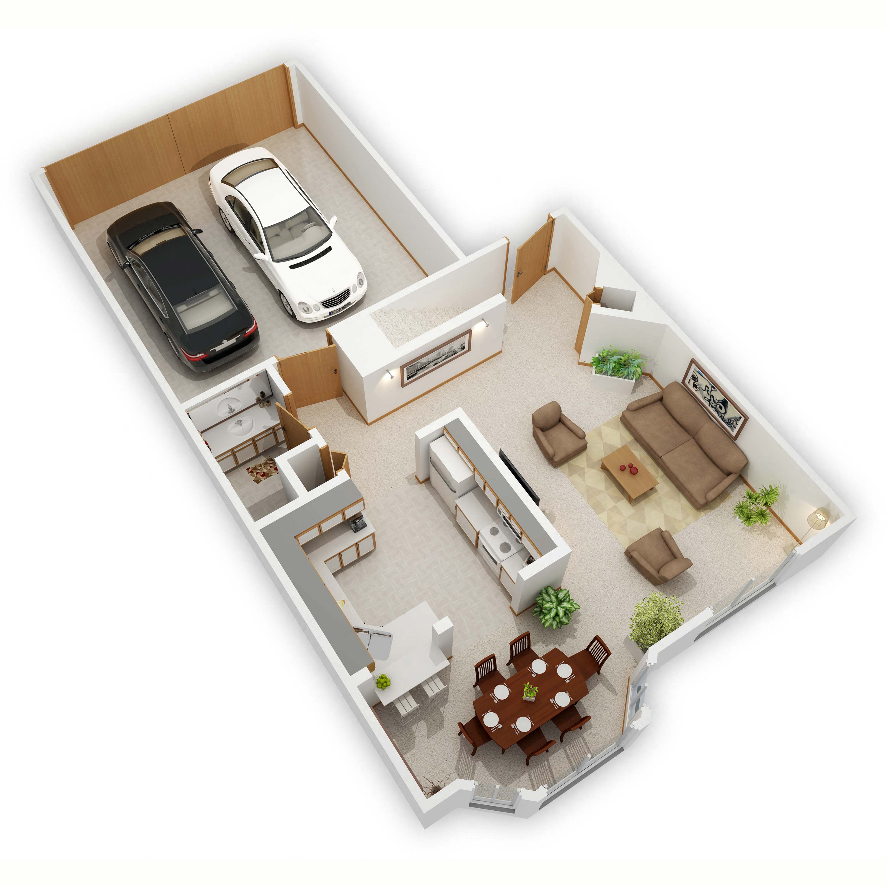 Floor plan for 3 beds, 2.5 baths, 1494 sqft