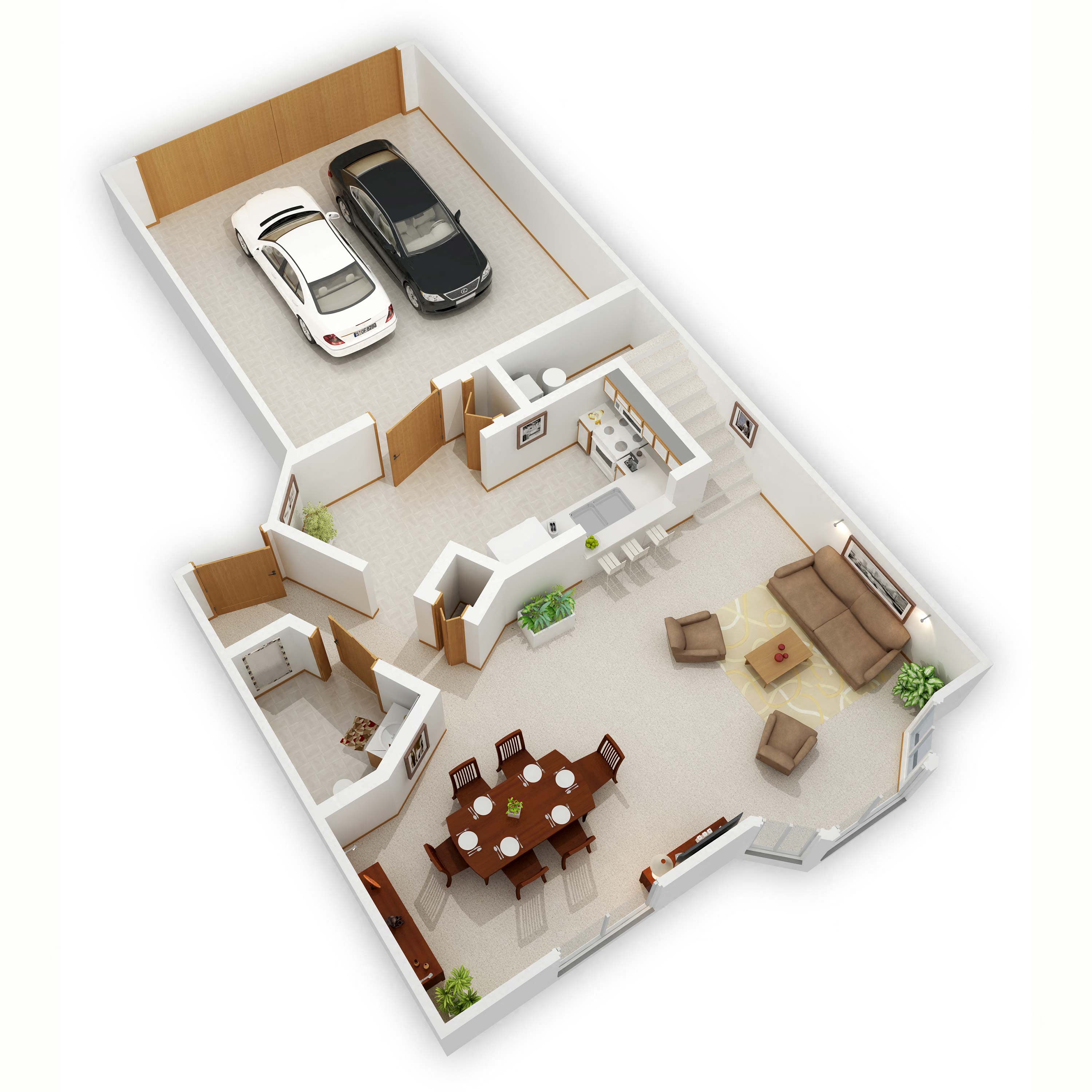 Floor plan for 2 beds, 1.5 baths, 1214 sqft