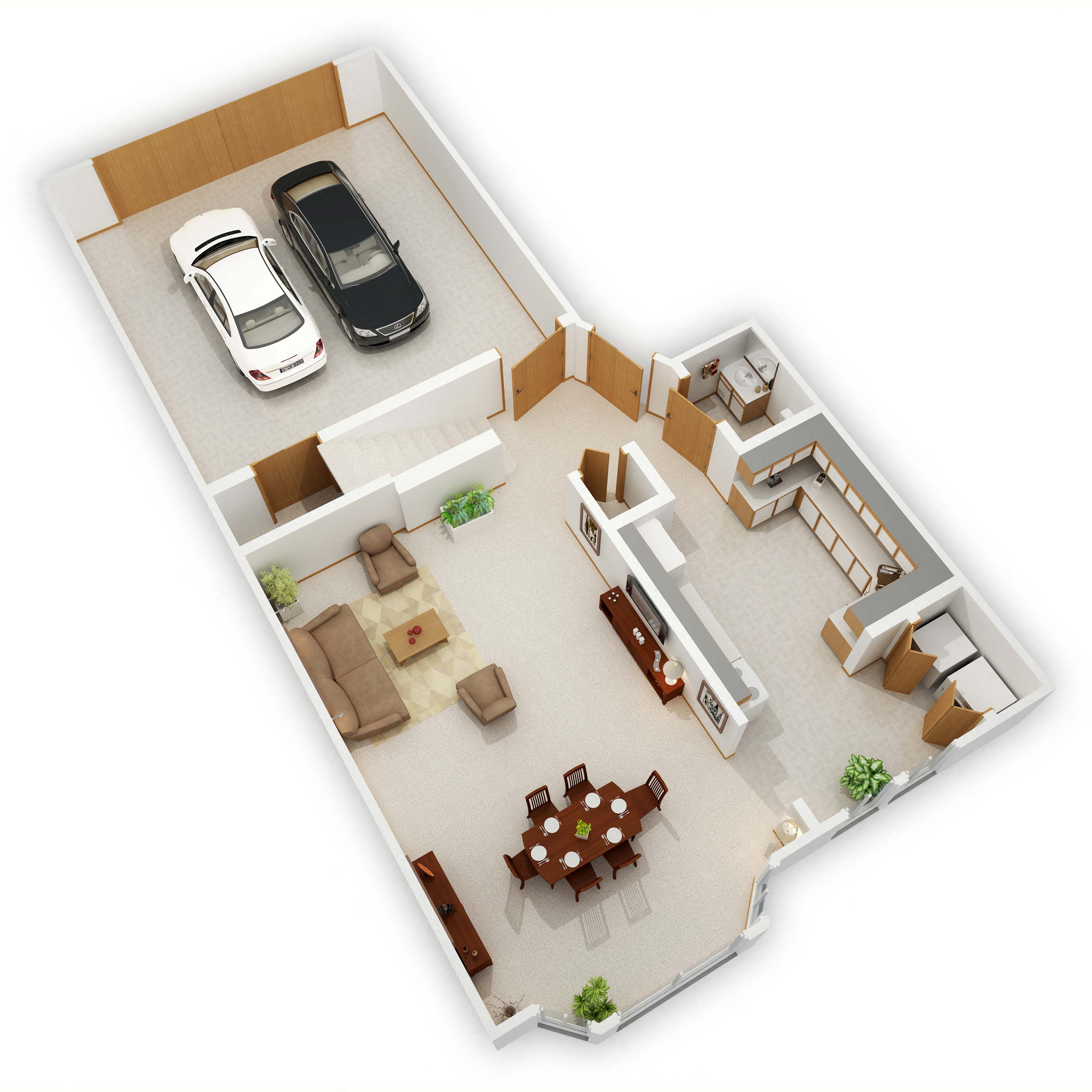 Floor plan for 2 beds, 1.5 baths, 1214 sqft
