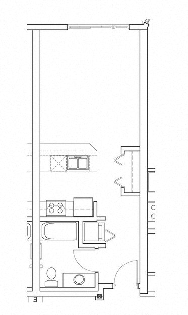 Floor plan for studio, 1 bath, 485 sqft