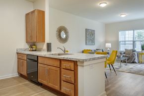 Cranbury apartment for rent - a kitchen with wooden cabinets and a counter top with a sink