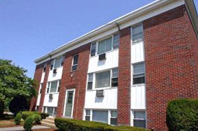 Cranston apartment for rent - a red brick apartment building with steps