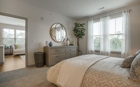 East Walpole apartment for rent - a bedroom with a large bed and a mirror
