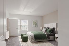 Aliquippa apartment for rent - a bedroom with a bed and two stools