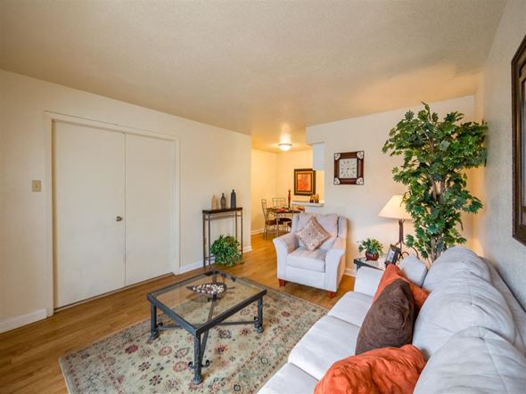 Houston apartment for rent - a living room with a couch and a coffee table