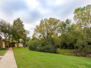 Austin apartment for rent - the yard of a house with a green lawn and trees