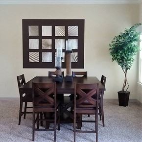 North Little Rock apartment for rent - a dining room with a wooden table and chairs