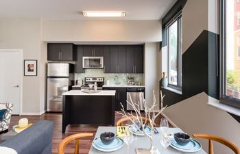 Fully equipped kitchen with modern appliances