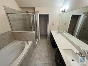 Atlanta house for rent - a bathroom with a tub and a sink and a mirror
