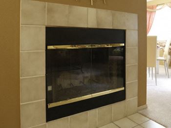 Wood-burning fireplace