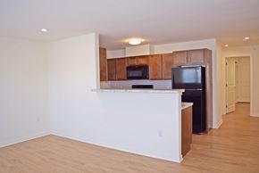 Little Egg Harbor Township apartment for rent - a kitchen with a counter and a black refrigerator