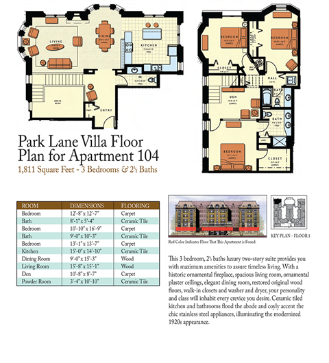 Floor plan for 3 beds, 2.5 baths, 1763 sqft