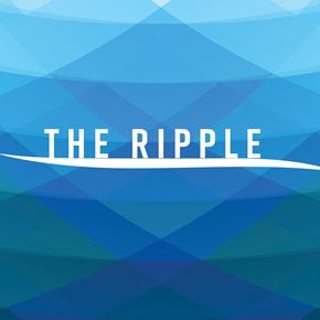 Indianapolis apartment for rent - A blue geometric patterned background with the text "THE RIPPLE" in white.