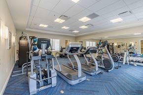 Murrysville apartment for rent - A gym with treadmills, elliptical machines, and other exercise equipment.