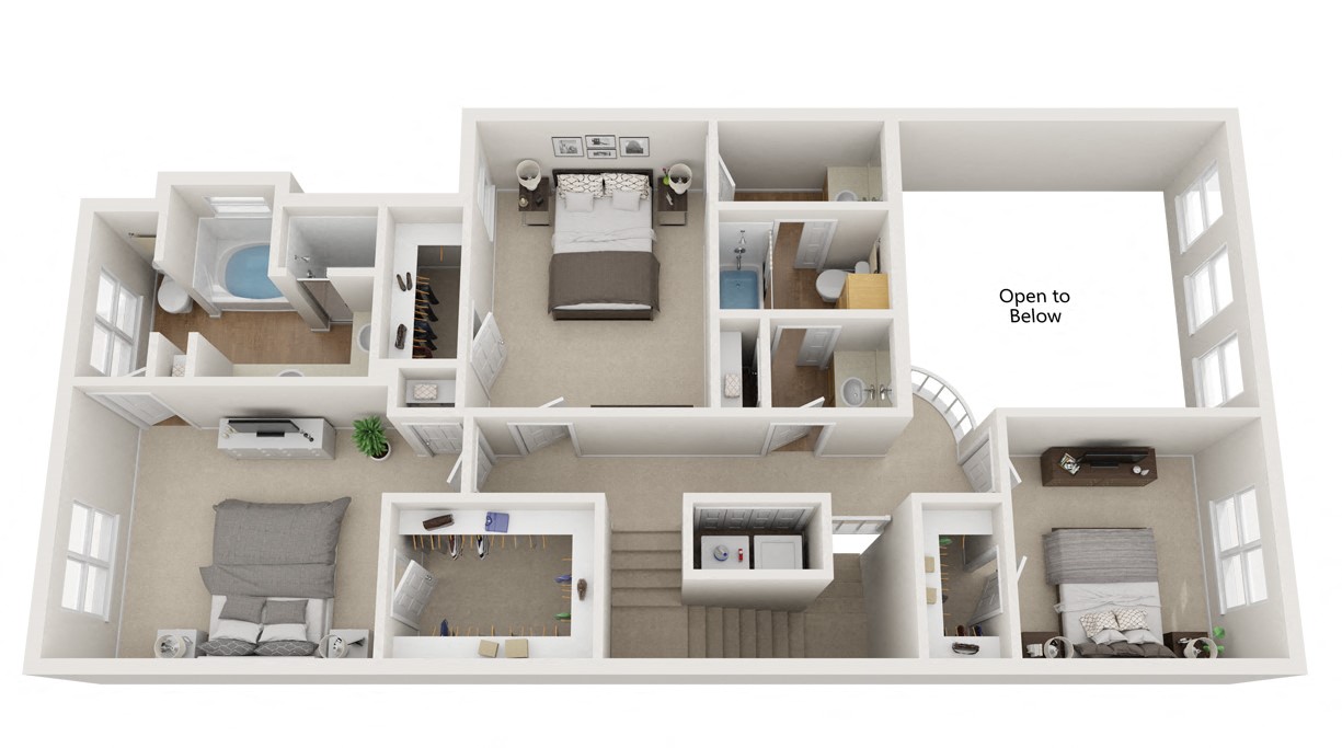 Floor plan for 3 beds, 2 baths, 1691 sqft
