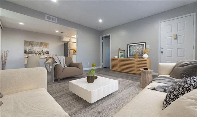 Floor plan for 1 bed, 1 bath, 600 sqft